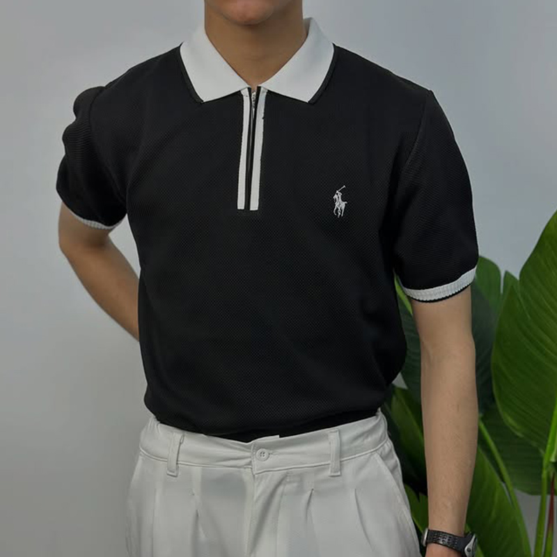 Based Wear Men Zipper Polo polo t shirt